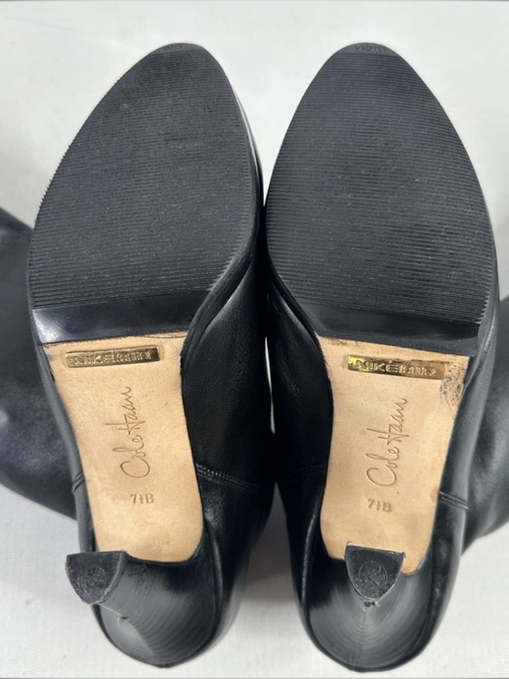 Cole Haan Nike Air Knee High Leather Heeled Boots Black 7.5B - Picture 5 of 8